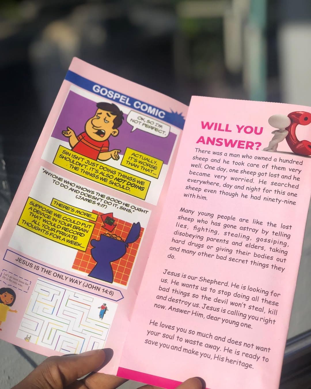 Gospel comic tract distribution