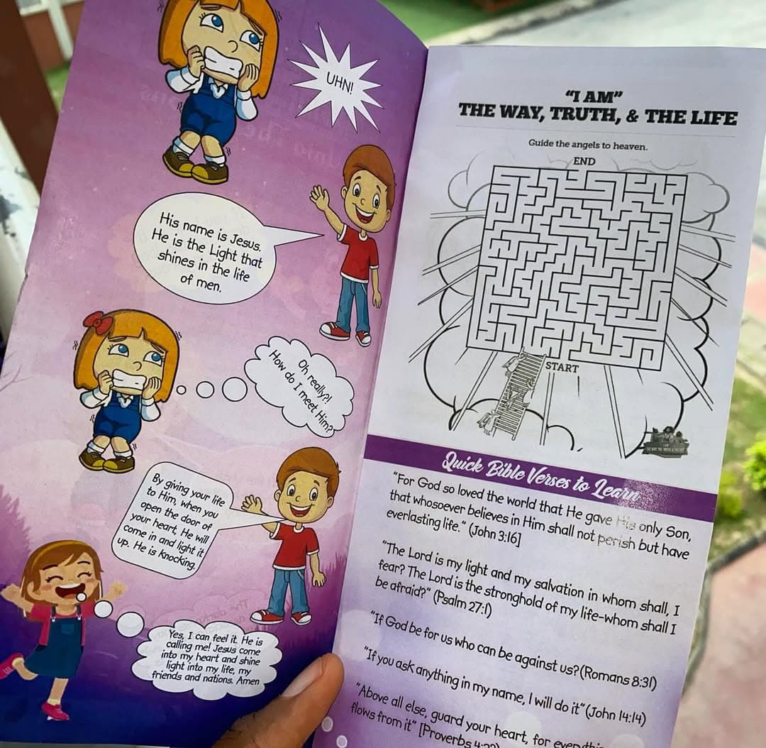 Gospel comic tract panel