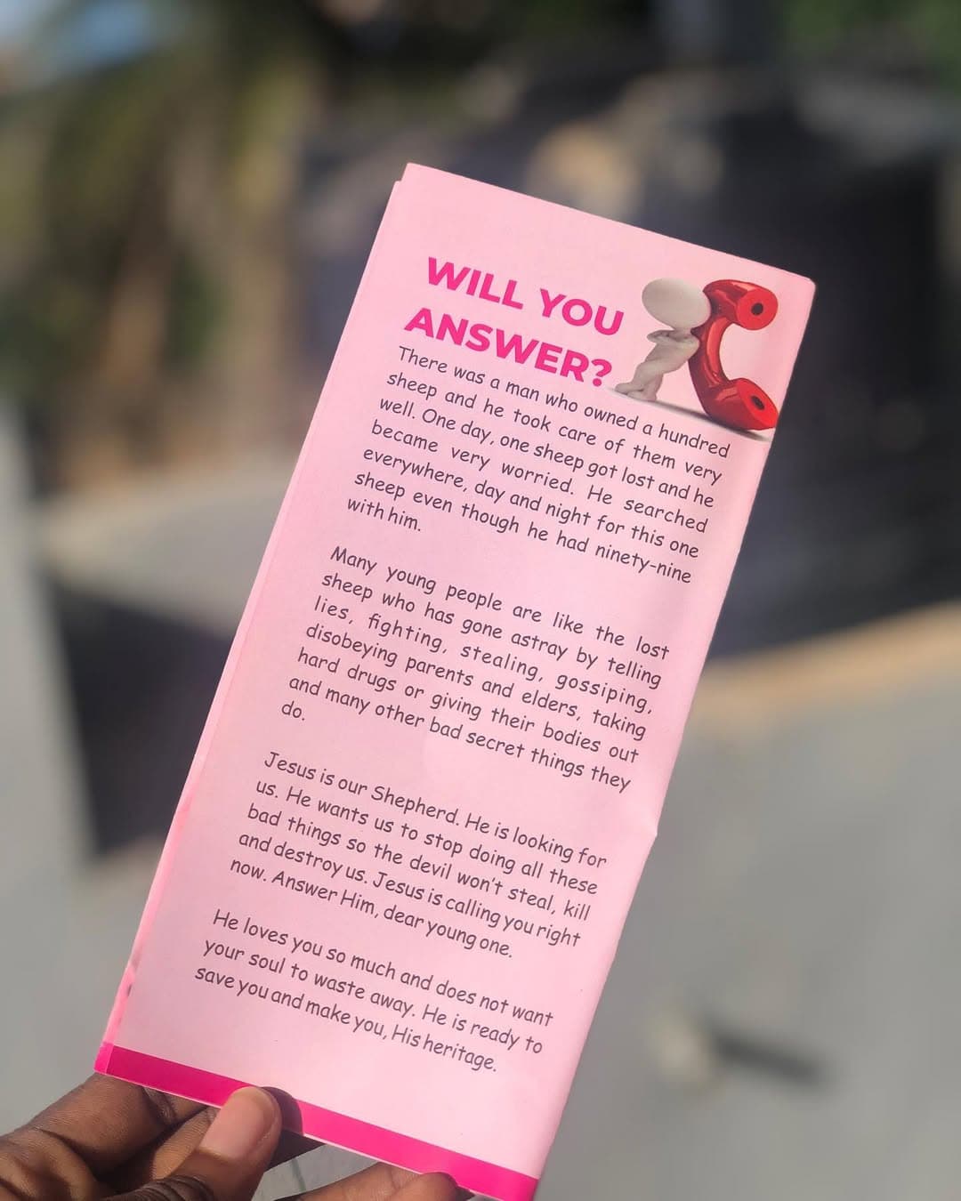 Gospel comic tract spread